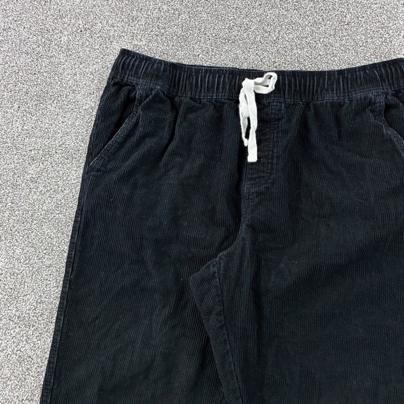 Vintage Y2K No Boundaries Corduroy Pants Mens XL Black Elastic Waist Drawstring - Picture 2 of 6
